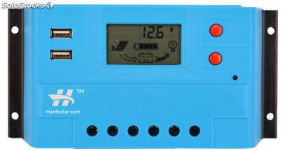 Regulador de carga solar reconocimiento automático 30A 12V/24V con pantalla LCD - Foto 2