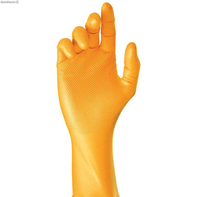 Rękawice jednorazowego użytku JUBA Grippaz Pudełko Bez pudru Pomarańczowy Nitryl