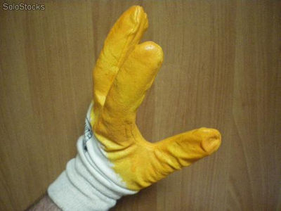 Rękawice robocze nitrylowe zółte typu reconit śćiągacz 10