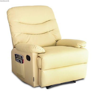 Relaksacyjny Fotel Masujący Astan Hogar Ręczne Krem Skóra syntetyczna