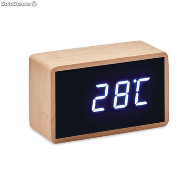 Relógio alarme LED capa bambú madeira MIMO9921-40