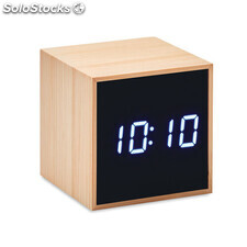 Relógio alarme LED capa bambú madeira MIMO9922-40