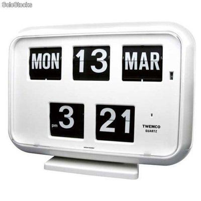Reloj calendario pared retro FLIP 70&#39;s - QUARTZ, con idioma en castellano