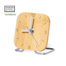 Reloj de mesa fabricado en bambú barnizado