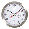 Reloj De Pared 30 cm. Con Higrometro y Termometro. Frontal En Acero