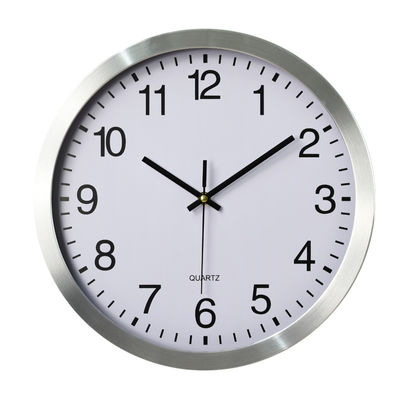 Reloj de pared de cuarzo de aluminio de 10 pulgadas