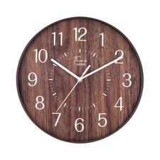 Reloj de Pared de Madera Oscura 30 cm Thinia Home