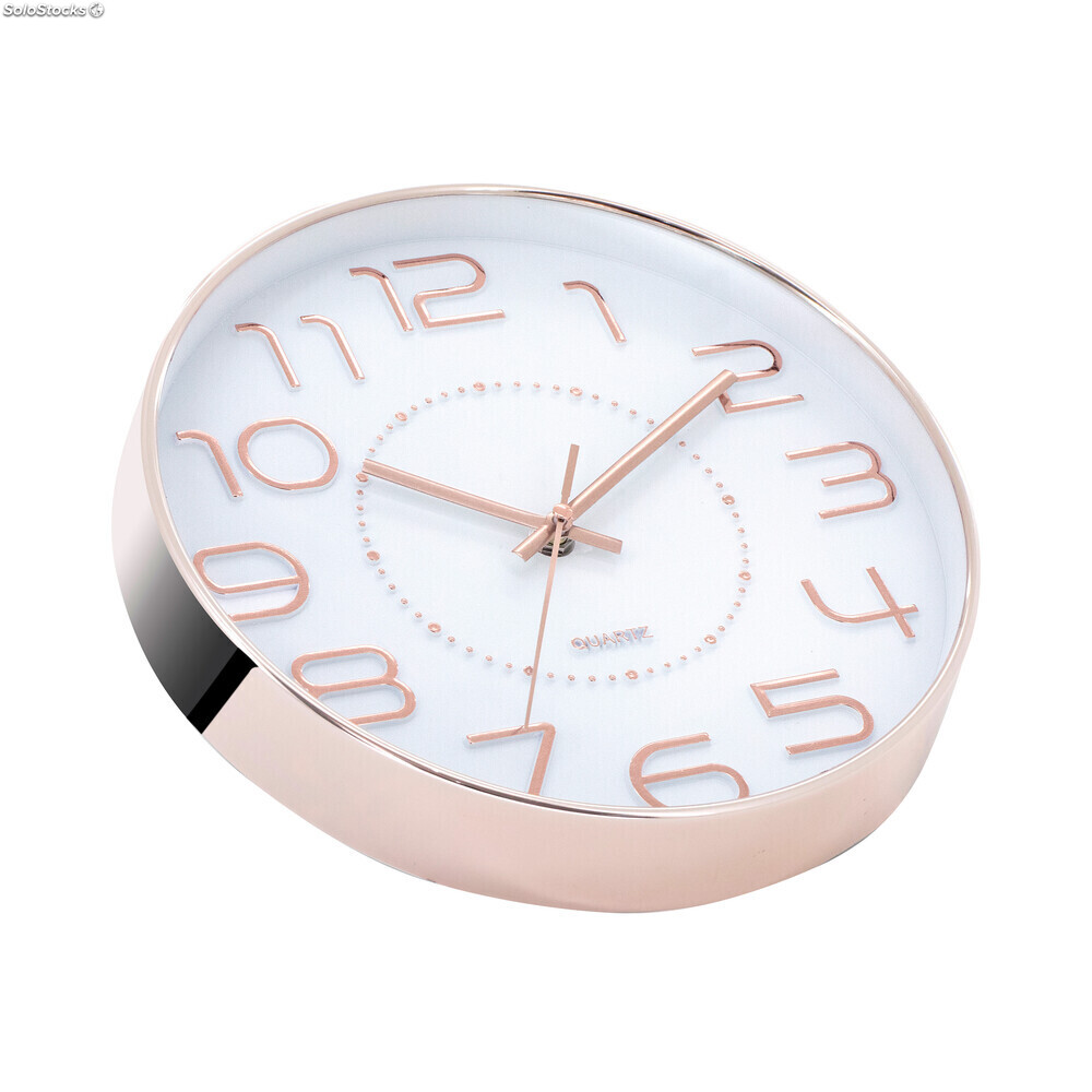 Reloj de Pared Moderno en Relieve con Esfera Negra Ø30 cm O91