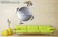 Reloj de pared design acero inox Mapamundo Globo emisferio