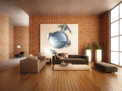Reloj de pared design acero inox Mapamundo Globo emisferio - Foto 2