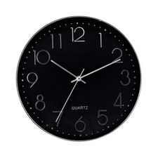 Reloj de Pared Moderno en Relieve con Esfera Negra 30 cm Thinia Home