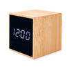 Reloj despertador bambu con alarma y temperatura - GS4913