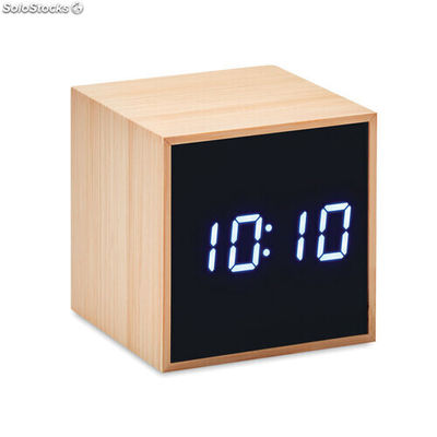 Reloj despertador y temperatura madera MIMO9922-40