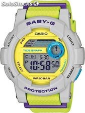 Reloj digital Nuevo Casio BGD-180-3ER Ladies Baby-G Gris Amarillo Resistente a