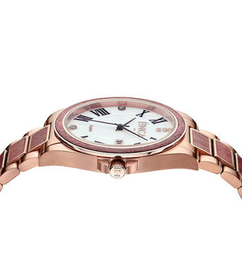Reloj ÉTNICA Austen 42mm acero rosa y madera sandalo - Foto 4