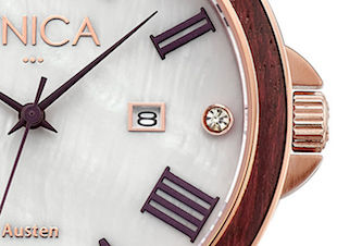 Reloj ÉTNICA Austen 42mm acero rosa y madera sandalo - Foto 5