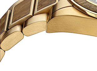 Reloj ÉTNICA Luxor 42mm acero dorado y madera sandalo verde - Foto 3