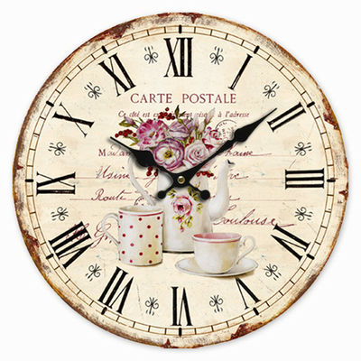 Reloj Pared Retro Floral 34 cm