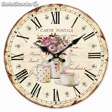 Reloj Pared Retro Floral 34 cm