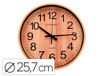 Reloj q-connect de pared de plastico redondo 25,7 cm movimiento silencioso color