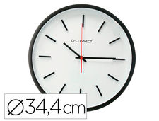 Reloj q-connect de pared de plastico redondo 34,4 cm movimiento silencioso color