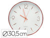 Reloj q-connect de pared metalico redondo 30,5 cm movimiento silencioso color