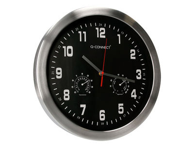 Reloj q-connect de pared metalico redondo 35,5 cm movimiento silencioso color - Foto 3
