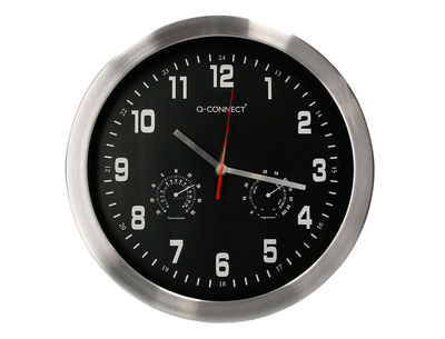 Reloj q-connect de pared metalico redondo 35,5 cm movimiento silencioso color - Foto 2