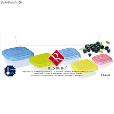 Renberg - set di contenitori per alimenti plastica con coperchio - Foto 2