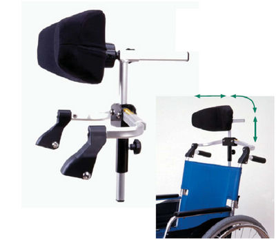 Reposacabezas silla de ruedas. Plegable. Regulable altura, profundidad y ángulo.