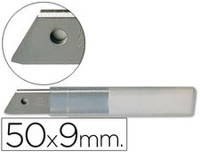 Repuesto cuter estrecho metalico q-connect 0.5X9 mm blister de 10 cuchillas