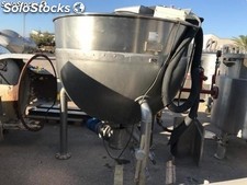 Réservoir en acier inox double fond avec agitateur racleur 1.000 litre
