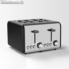 Retro Doppel-Toaster 4 Scheiben 1500W schwarz/silber dayron