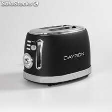 Retro-Toaster 2 Scheiben 850W schwarz/silber dayron