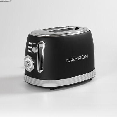 Retro-Toaster 2 Scheiben 850W schwarz/silber dayron