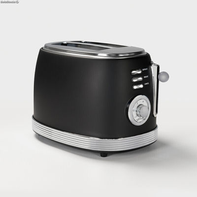 Retro-Toaster 2 Scheiben 850W schwarz/silber dayron - Foto 2