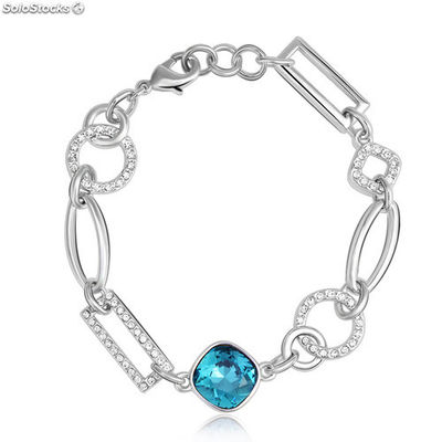 Rhodium-plated bracelet set with Swarovski® crystal and zirconia.