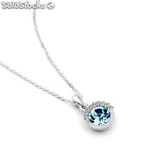 Rhodium-plated necklace mounted with Swarovski® Crystal and Cubic Zirconite.