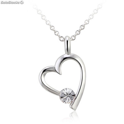 Rhodium-plated necklace with Cubic Zirconite.