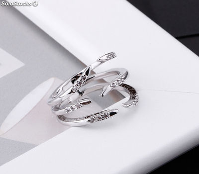Rhodium plated ring made with Swarovski® crystal. - Zdjęcie 2