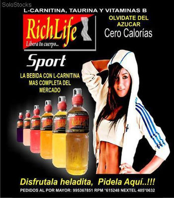 Richlife Sport - Bebida con lcarnitina, taurina y vitaminas b