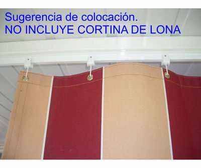 Riel para cortina exterior con poleas (100 centímetros de riel + 5 poleas) - Foto 2
