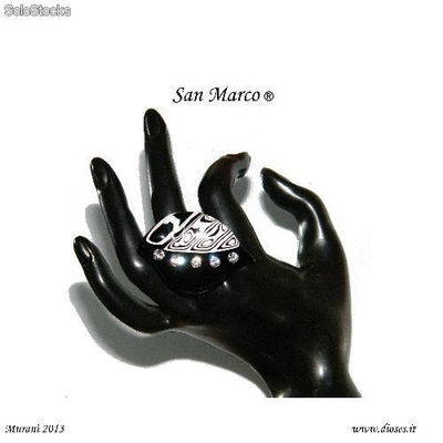 Ring aus Murano Glas mit Zircon Swarovski angebetter - Foto 2