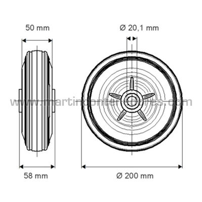 Roda giratória PVO 200 mm - Foto 4