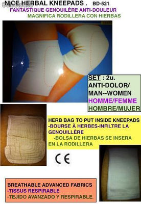 Rodillera con hierbas, herbal kneepads ,