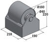 Rodillo para contenedor de 16 cm de diámetro , con soporte