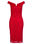 Rojo real de lentejuelas Vestido a media pierna de encaje Bardot - Foto 3