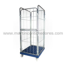 Roll container 3 lados con puerta 810x725x1800 mm