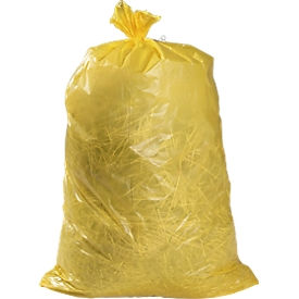 Bolsa amarilla de plástico PELD en rollo com cierre fácil para