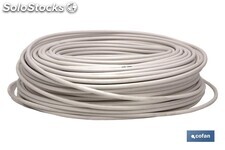 Rollo de cable de Antena TV Coaxial | 75 Ohm | Color blanco | Longitud 100